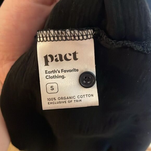 Pact Relaxed Slub Knit Organic Cotton Henley Tank Midi Dress Black Size Small - Picture 13 of 13